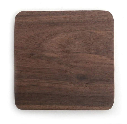 3.5 Inch Square Walnut Wood Coasters - Pack of 50