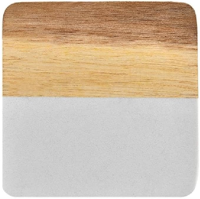 marble and wood coasters - pack of 20