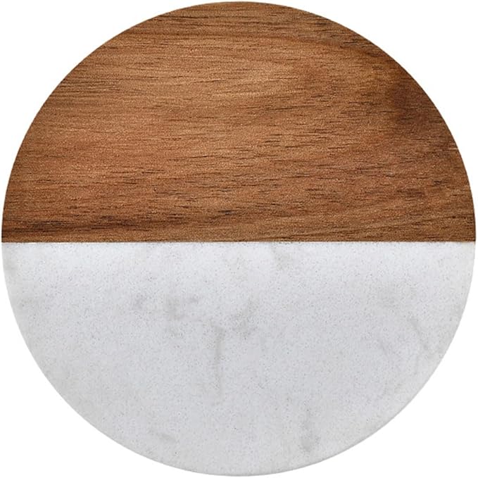 marble and wood coasters - pack of 20