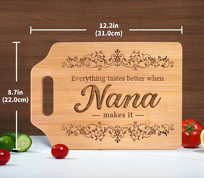 Bamboo Cutting Board 12x8.7x0.4"