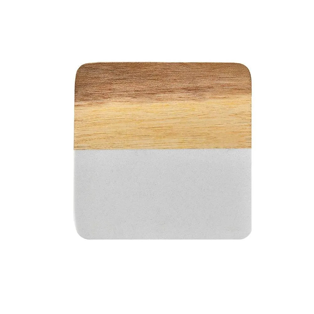 marble and wood coasters - pack of 20