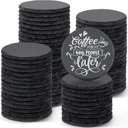 Circular Slate Coaster 4x0.4"