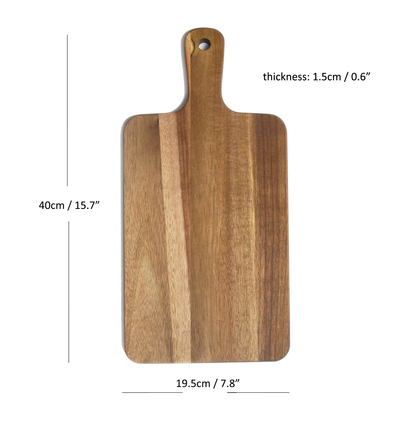 Acaia Wood Rectangle Paddle Charcuterie Board - Case of 10