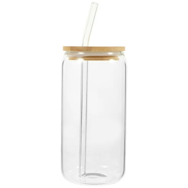 16oz Transparent Sublimation Cup (With Glass Straw)