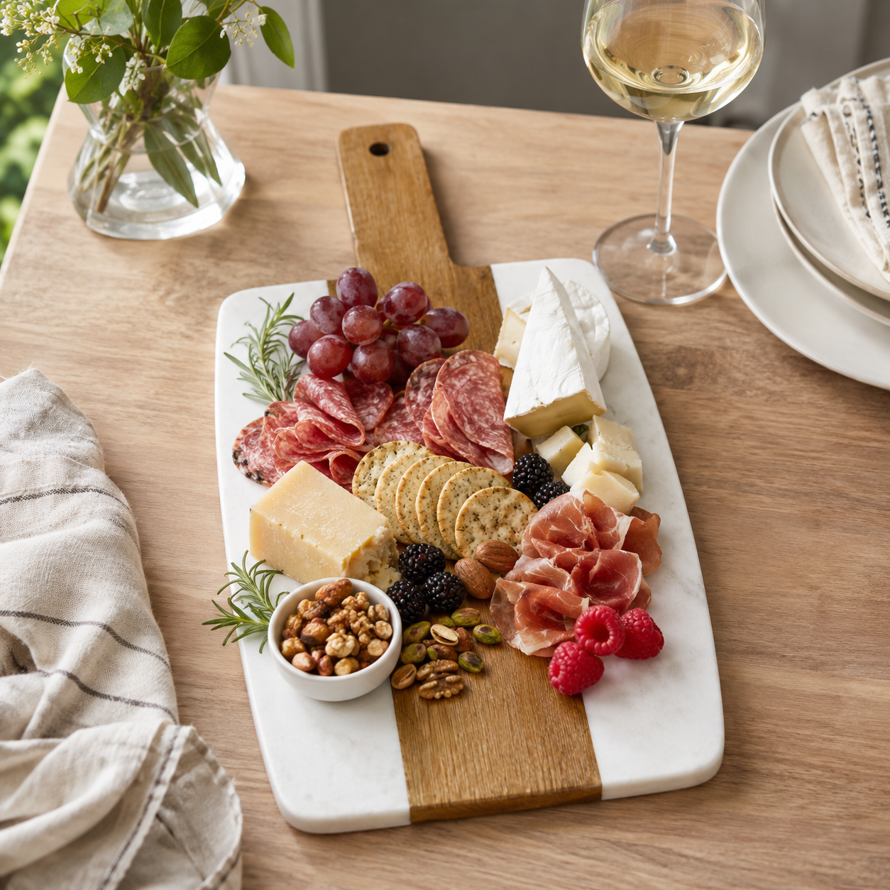 Acaia Wood and Marble Charcuterie Board - Case of 10