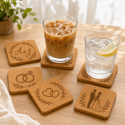 10mm Square Cork Coaster - Case of 50