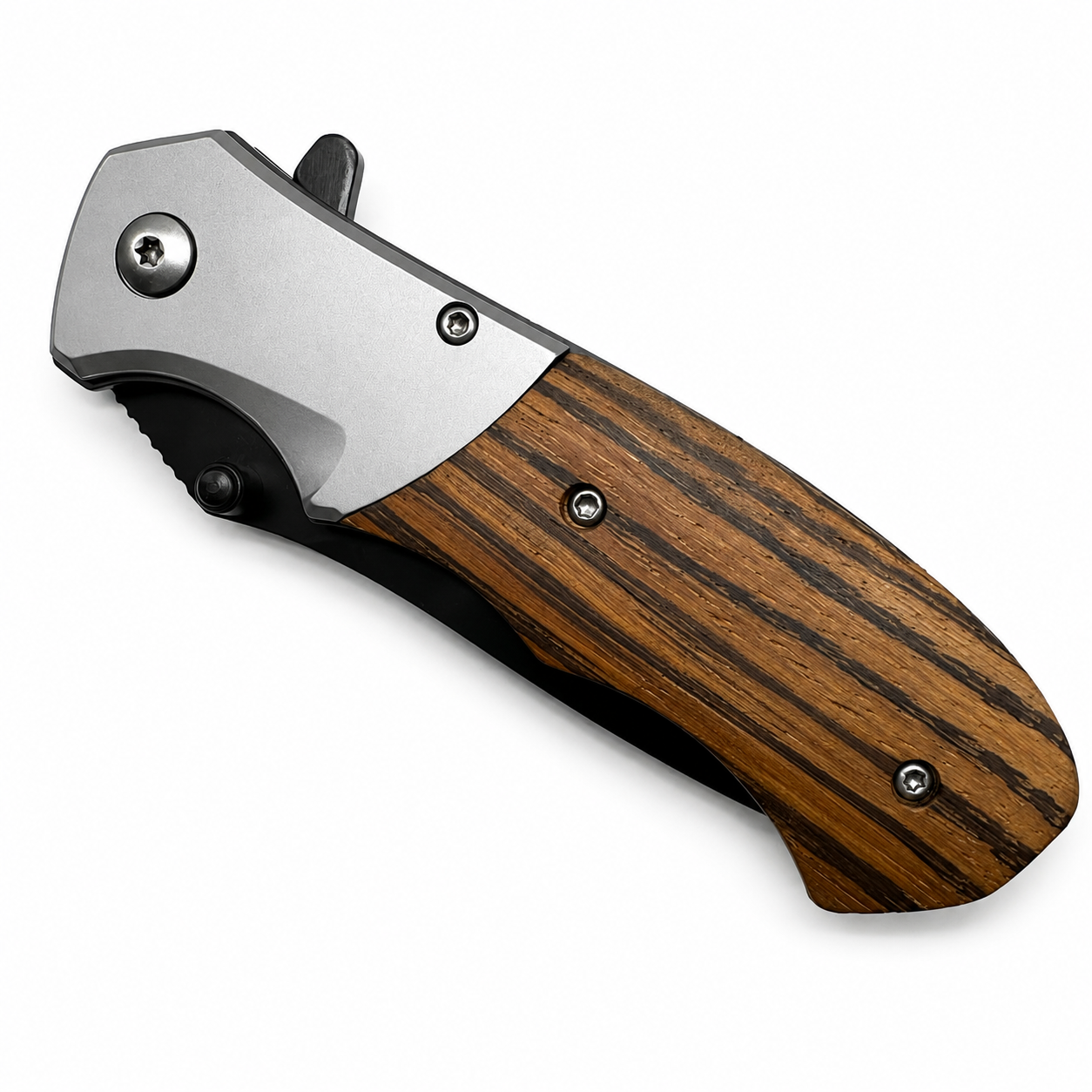 Wooden Handle Pocket Knife - Case of 12