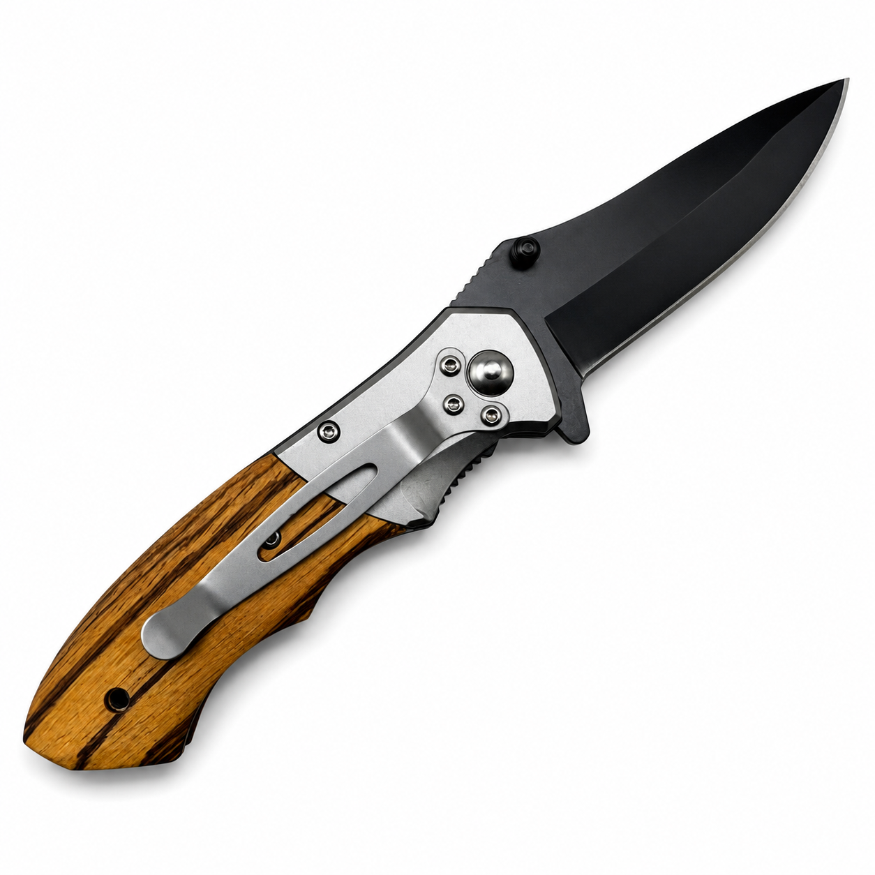 Wooden Handle Pocket Knife - Case of 12
