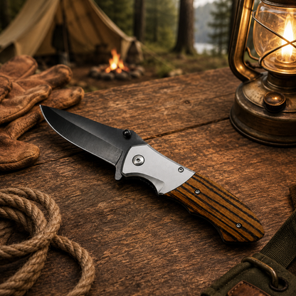 Wooden Handle Pocket Knife - Case of 12