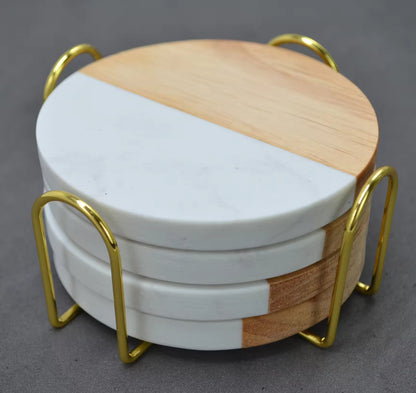 White Marble Coaster Set-20