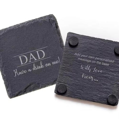 4 Inch Black Slate Stone Coasters