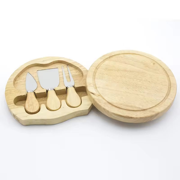Rubber Wood Cheese Board-12Set