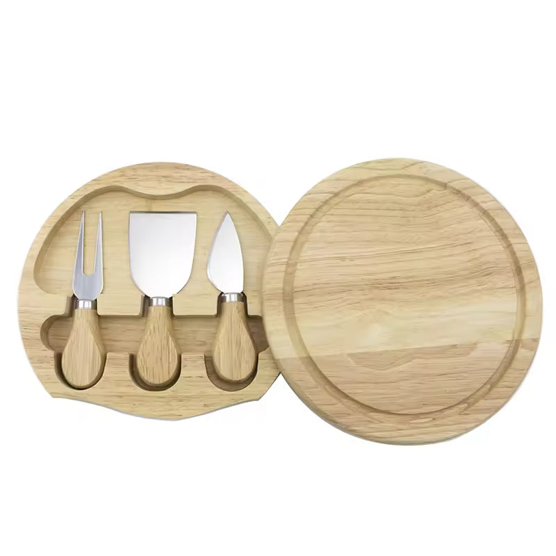 Rubber Wood Cheese Board-12Set