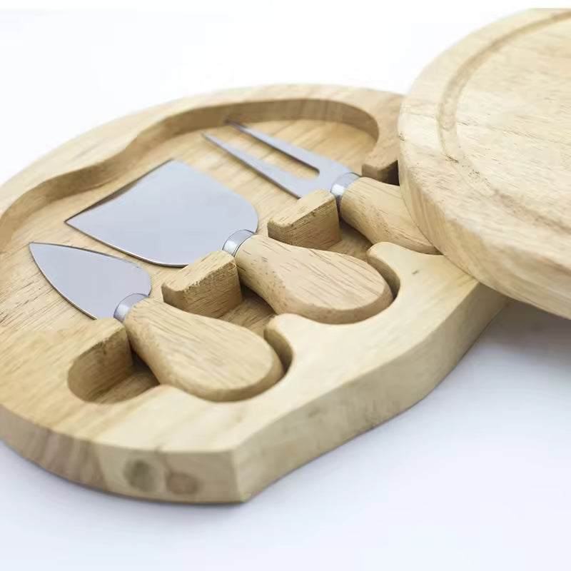 Rubber Wood Cheese Board-12Set