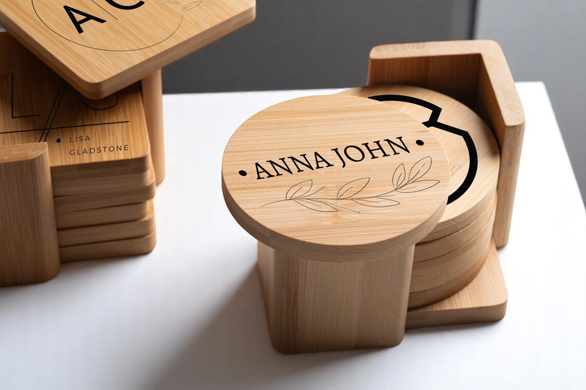 Bamboo Coaster Set - 8pack