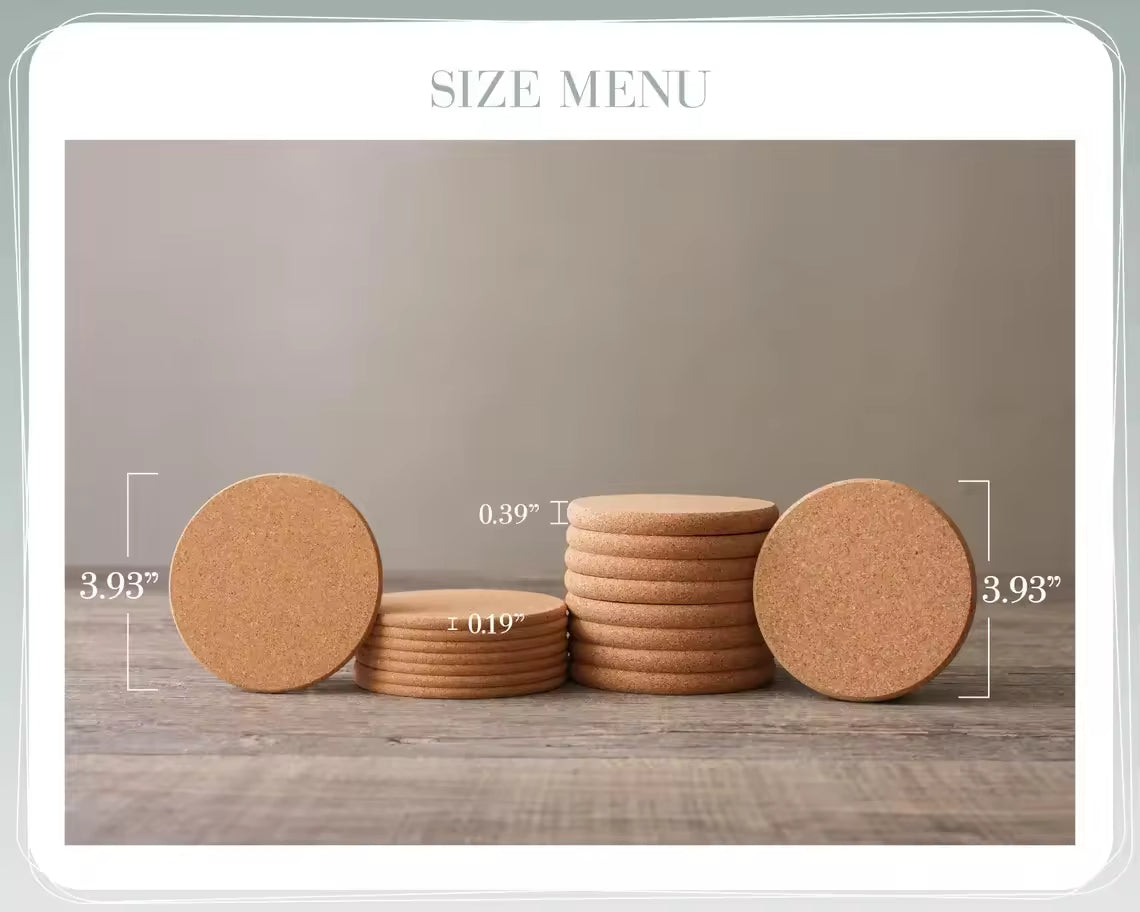 10CM Cork Coaster- 50pcs
