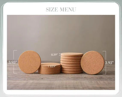 10CM Cork Coaster- 50pcs