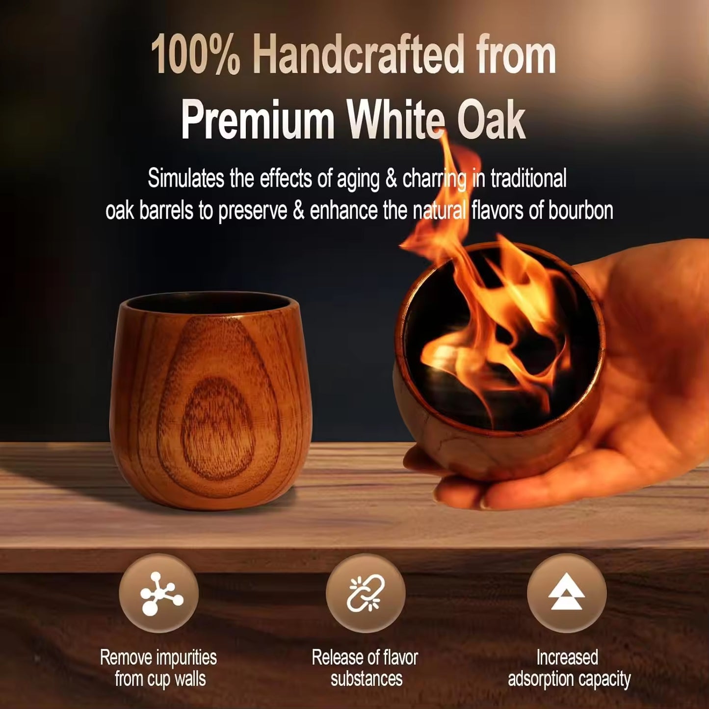 Wooden Whiskey Cup Set