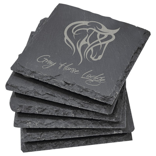 Square Slate Coaster  4x0.4"