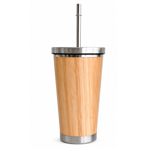15 Oz Bamboo Tumbler with Straw - Case of 25