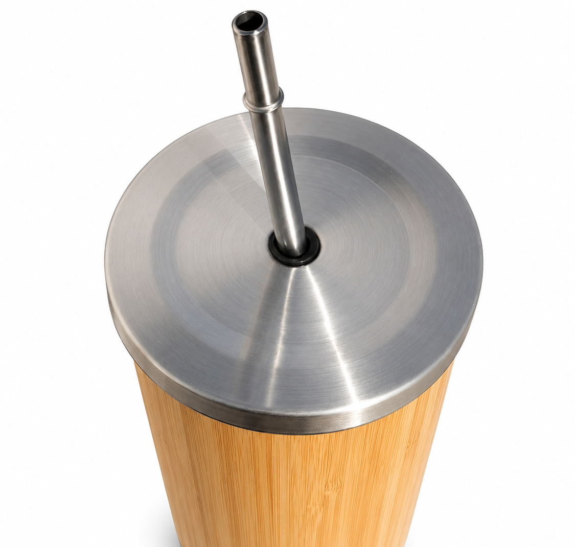 15 Oz Bamboo Tumbler with Straw - Case of 25