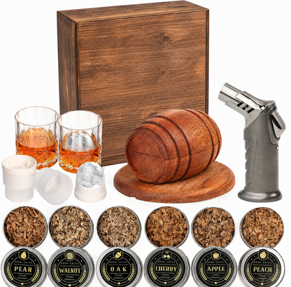Barrel Whisky Smoker Kit with Wooden Box - Case of 10