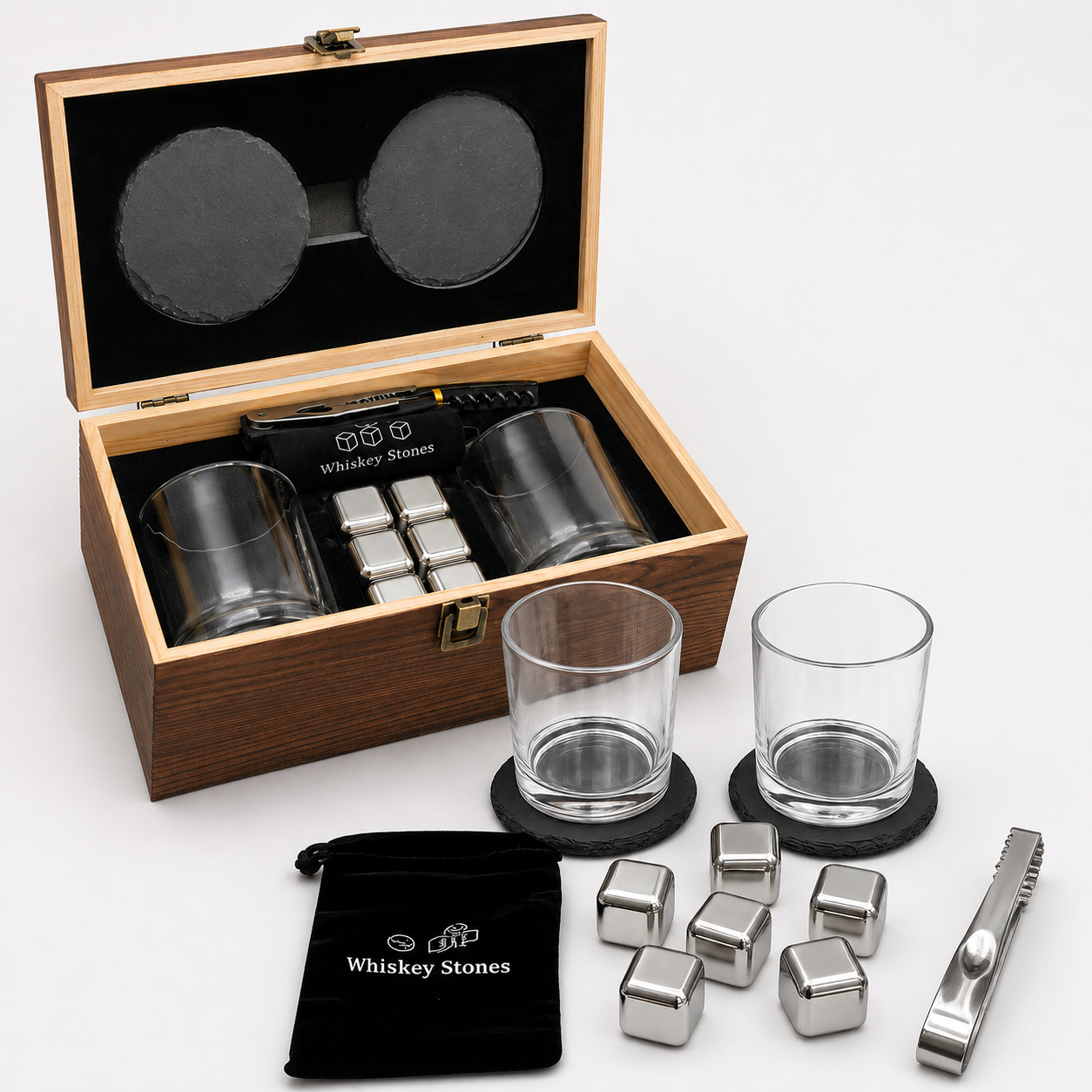 2 Round Glasses Whisky Kit - Case of 8