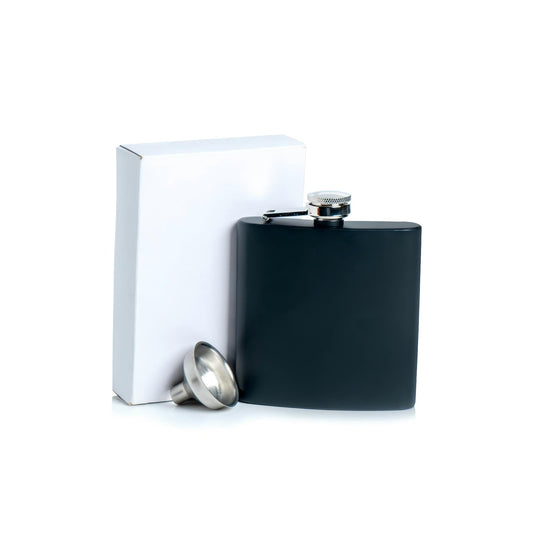 6oz silver stainless steel flask - pack of 50