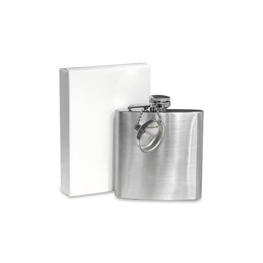 6oz silver stainless steel flask - pack of 50