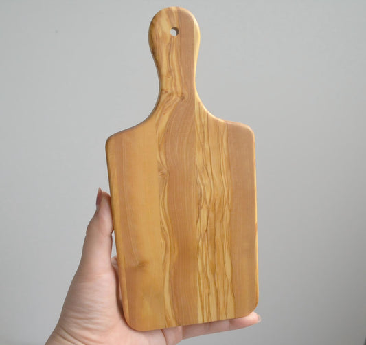 olive wood cutting board with handle - pack of 20