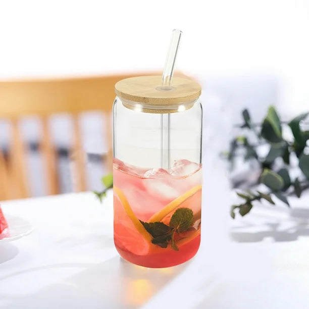 16oz Transparent Sublimation Cup (With Glass Straw)