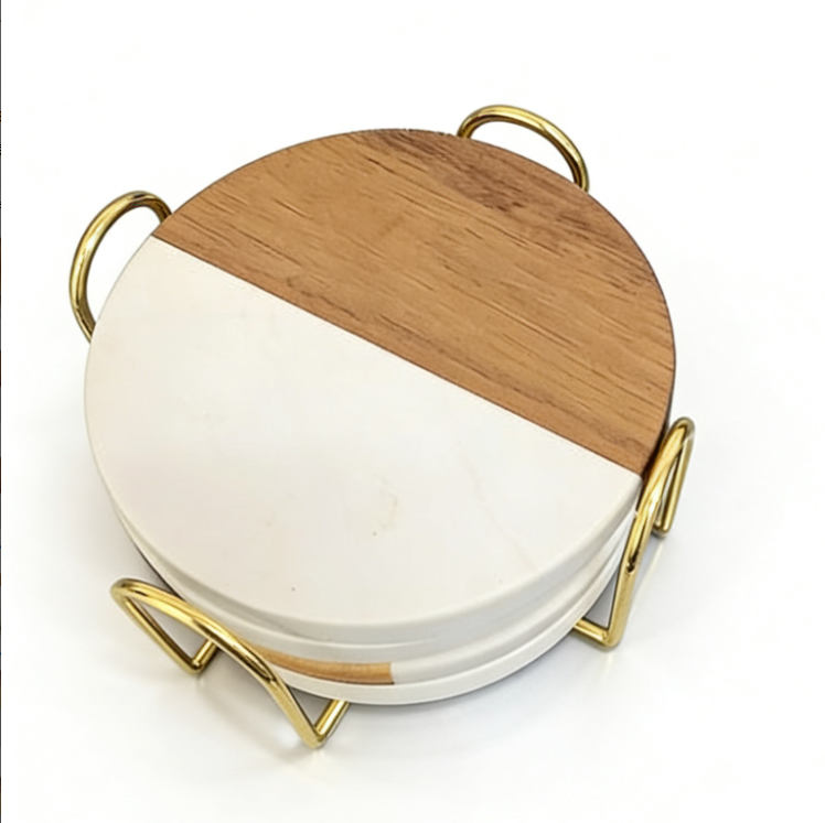 White Marble Coaster Set-20