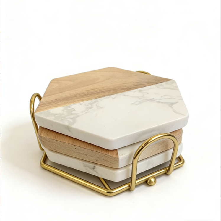 White Marble Coaster Set-20