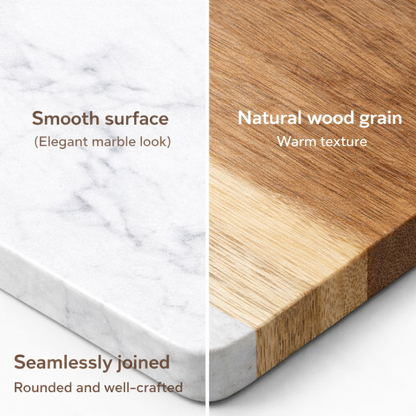 White Square Wood and Marble Coaster - Case of 20
